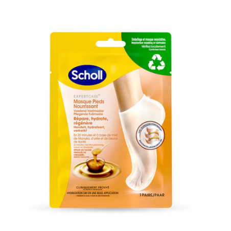 Masque Pieds Nourrissant - Répare, Hydrate, régénère - Scholl - 1 Paire