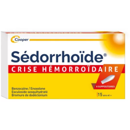 Suppositoire Crise Hémorroïdaire - Sédorrhoïde - 8 Suppositoires