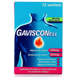Gavisconell - Heartburn, Acid Reflux - Mint Sugar Free - 12 Sachets