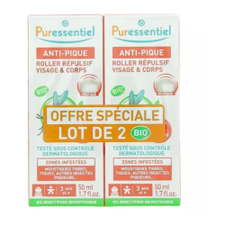 Anti-Pique Roller Repellent Face and Body Puressentiel, 2 X 50 ml
