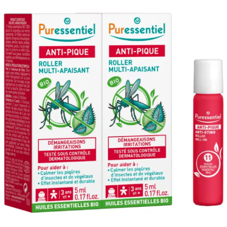 Anti Pique Roller Multi-Apaisant Puressentiel, 2 X 5 ml