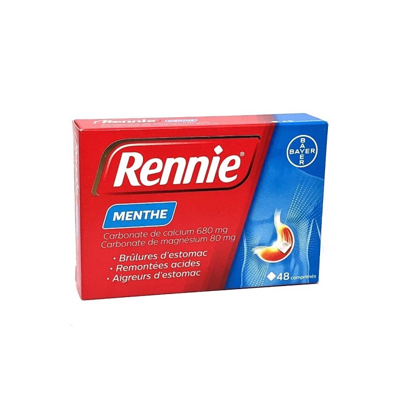 Rennie – Chewable Tablets for Heartburn and Acid Reflux (Mint Flavour) – Pack of 48 Bayer