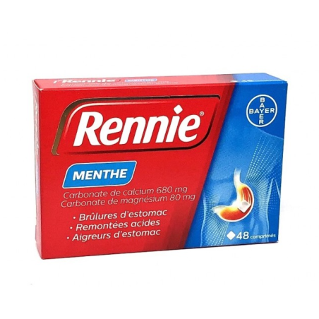 Rennie – Chewable Tablets for Heartburn and Acid Reflux (Mint Flavour) – Pack of 48 Bayer