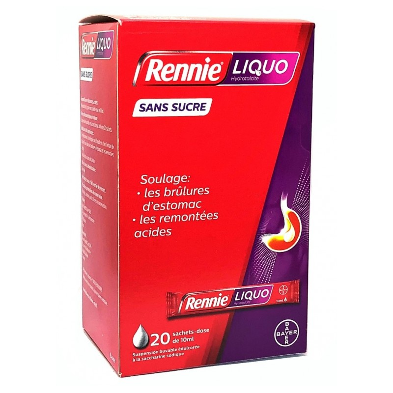 Rennie Liquo Sans Sucre Sachet Dose 10 ml, Boite de 20 - Bayer