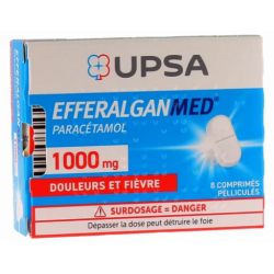 EfferalganTab UPSA Paracetamol 1g – Pack of 8 Coated Tablets Upsa