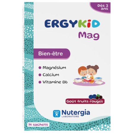 ErgyKid Mag - Magnesium Vitamin B6 - Red Fruits - Nutergia - 14 sachets