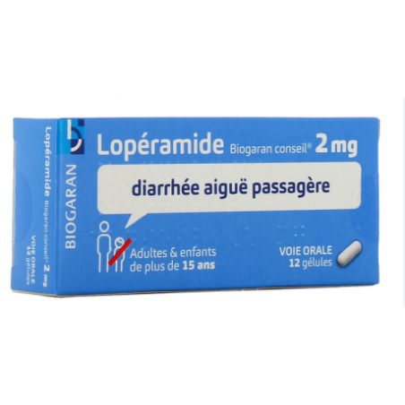 Loperamide 2mg - Acute Transient Diarrhoea - Biogaran Conseil - 12 Capsules