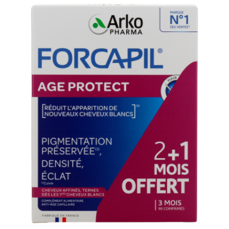 Forcapil - Age Protect - Cheveux Affinés, Ternes - ArkoPharma - 90 comprimés