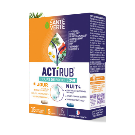 Actirub - Coups de Froids 24h - Day & Night - Santé Verte - 15 tablets