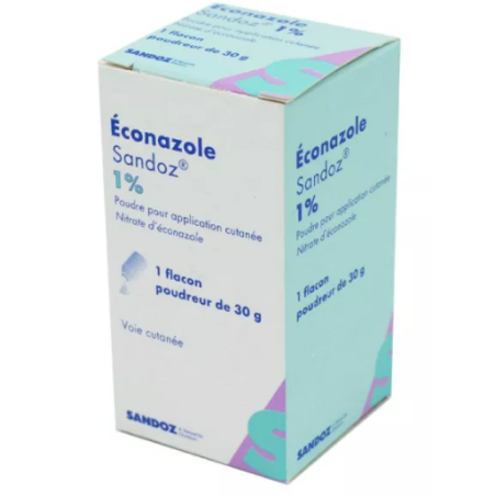 Econazole - Poudre talc - Traitement Mycose - Sandoz - 30g