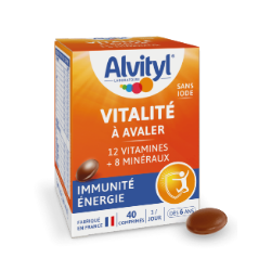 Vitamins Alvityl - Vitality & Immunity - Chocolate flavour - 40 Tablets to swallow,