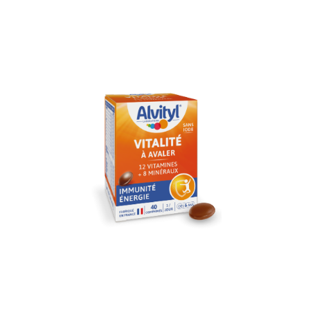 Vitamins Alvityl - Vitality & Immunity - Chocolate flavour - 40 Tablets to swallow,