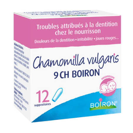 Chamomilla Vulgaris 9ch - Teething troubles - Boiron - 12 Suppositories