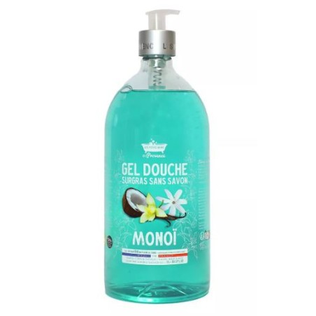 Gel Douche Surgras Sans Savon - Monoï - Les petits Bains de Provence -1L
