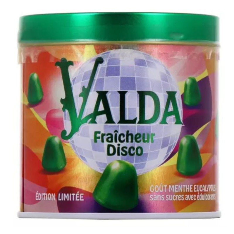 Valda Edition Limitée disco-  Goût Menthe & Eucalyptus - Sans sucres - 160 g - Valda
