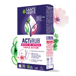 Actirub Maux De Gorge Triple Action - Santé Verte - 20 Lozenges