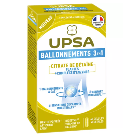 Ballonnements 3 En 1 - Citrate De Betaine - Upsa - 40 Gélules