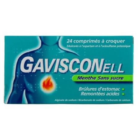 Gavisconell - Brulures d'Estomac - Remontées Acides - 24 comprimés à croquer