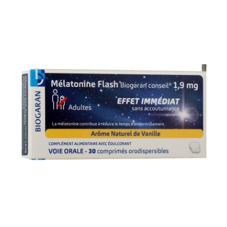 Melatonin Flash 1.9 mg - Immediate effect - Biogaran Conseil - 30 tablets