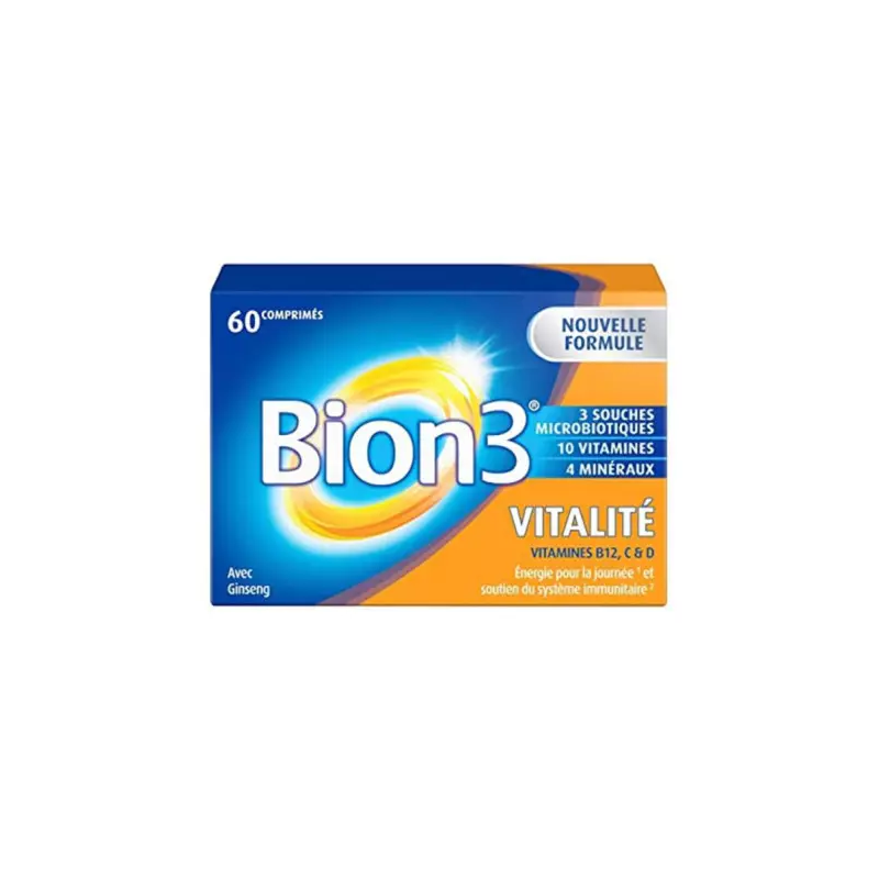 Bion3 - Vitalité - Avec Ginseng - 60 Comprimés - Bion