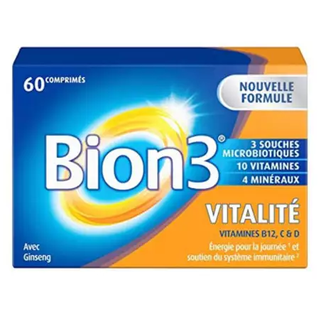 Bion3 - Vitality - With Ginseng - 60 Tablets Bion