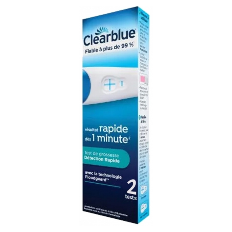 Test de Grossesse Clearblue -1 Minute Seulement - 2 Tests