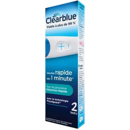 Test de Grossesse Clearblue -1 Minute Seulement - 2 Tests