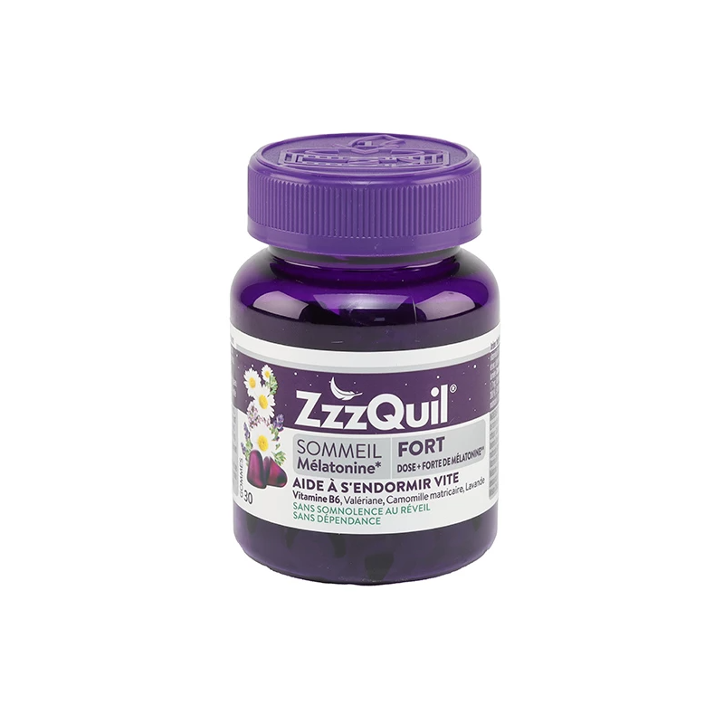 Zzzquil Fort - Sommeil - Mélatonine - 30 gommes