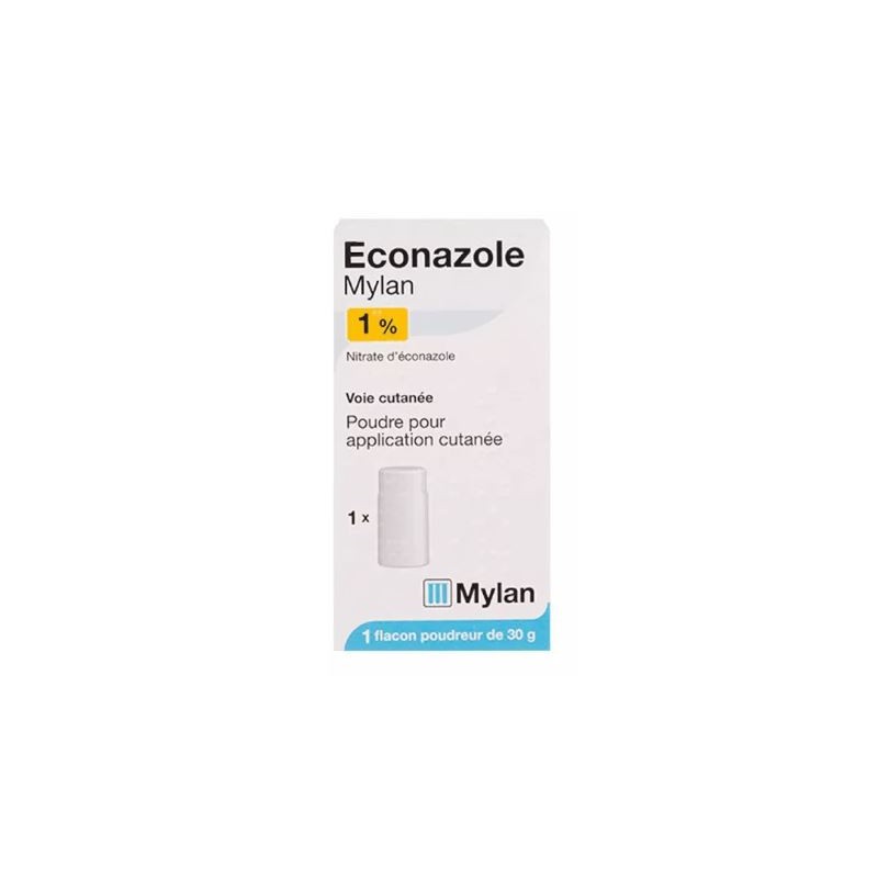 Econazole - Poudre talc - Traitement Mycose - Mylan - 30g
