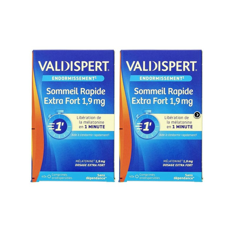 Valdispert Mélatonine 1,9mg - Sommeil Rapide - 2 X 40 Comprimés Orodispersibles