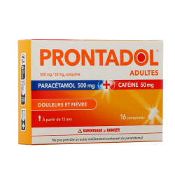 Adult Prontadol - Paracetamol 500mg + Caffeine 50mg - 16 Tablets Ipsen