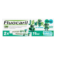 Dentifrice Junior 6/13 ans - Bi Fluoré 145mg - Fluocaril - 2 X 75ml