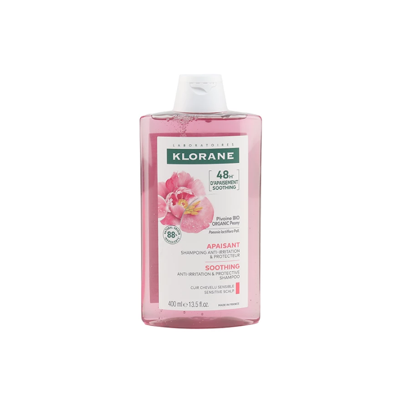 Shampoo with Chinese Peony, Soothing and Anti-Irritant, Irritated Scalp, Itching - Klorane - 400 ml