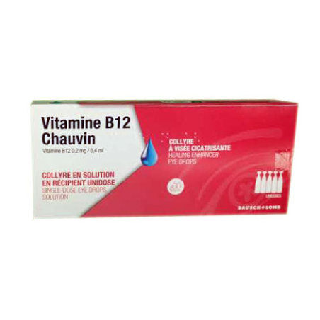 Vitamin B12 Eye Drops 0.2 mg/0.4 mg - Chauvin - Box Of 10 Unidoses