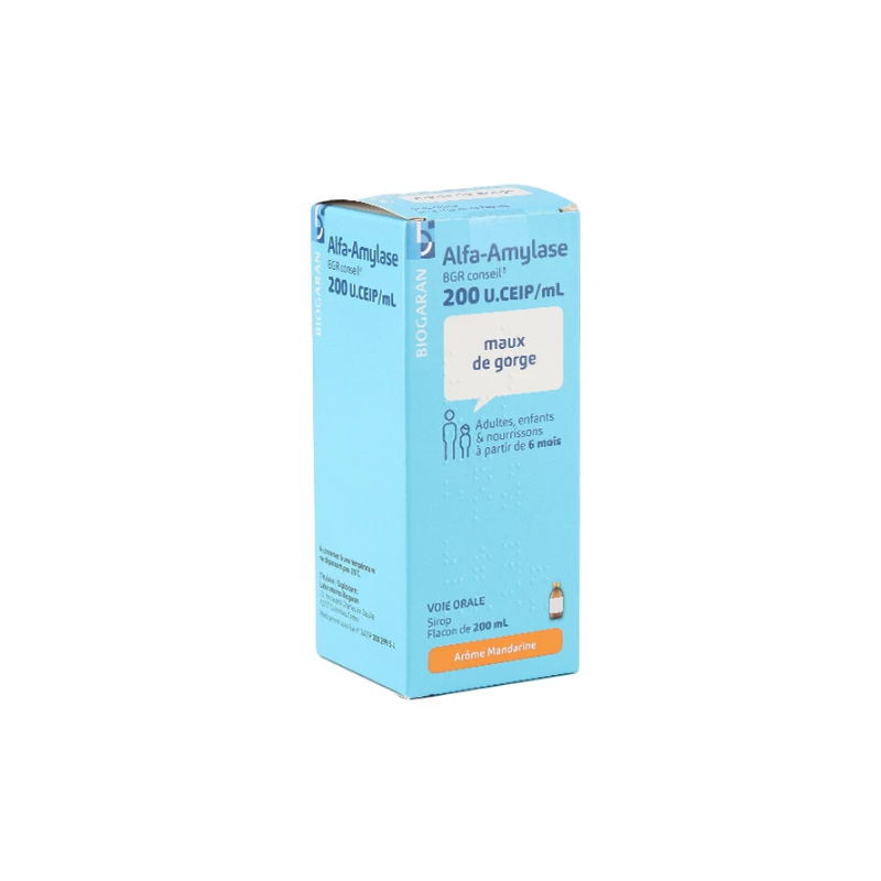 AlfaAmylase 200 U Syrup - Sore Throat - From 6 Months - Biogaran Conseil
