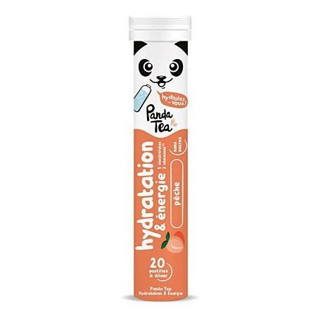 Pastilles Hydratation & Energie - Panda Tea - Pêche - 20 pastilles