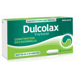 Dulcolax - Bisacodyl 10 mg - Constipation Occasionnelle - 6 Suppositoires