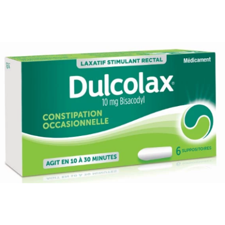 Dulcolax - Bisacodyl 10 mg - Constipation Occasionnelle - 6 Suppositoires