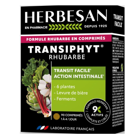 Transiphyt Rhubarbe -  Transit Intestinal - Herbesan - 90 Comprimés