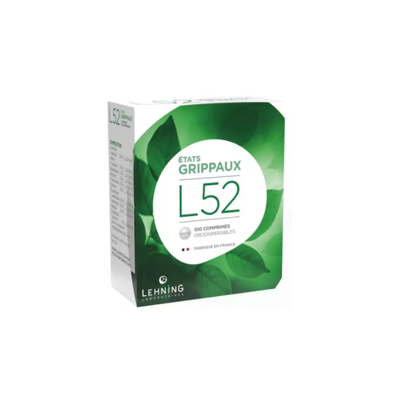 L52 - Flu symptoms - From 30 months - Lehning - 100 Orodispersible tablets