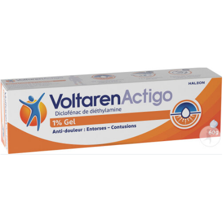 VoltarenActigo Gel 1% - Diclofénac de Diéthylamine - Entorses Contusions - 60g