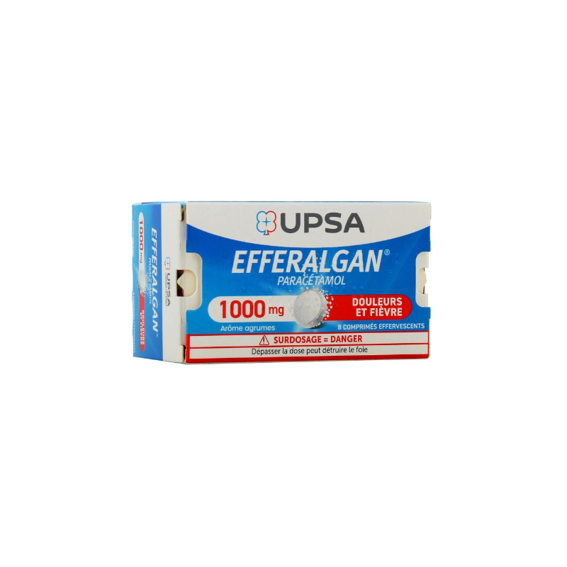 Efferalgan paracétamol 1g, arôme agrumes, 8 comprimés effervescents UPSA