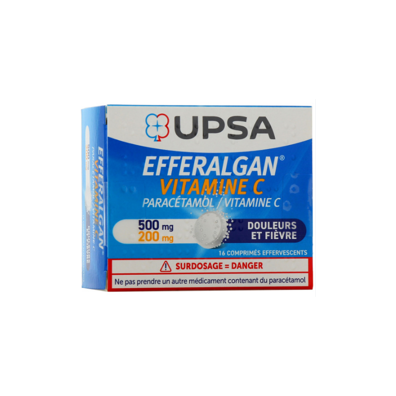 Efferalgan Paracetamol 500 mg / Vitamin C 200 mg – Pack of 16 Effervescent Tablets