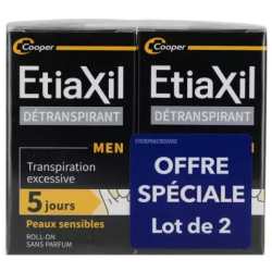 Détranspirant Men - Transpiration excessive - Etiaxil - 2x15 ml