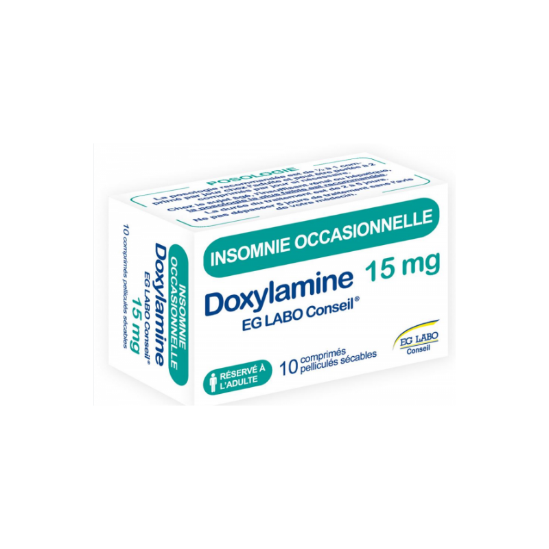 Doxylamine 15 mg - Insomnie Occasionnelle - EG Labo - 10 comprimés