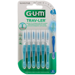 Trav-Ler Brushes - Fine Conical - 1.6mm - Size 5 - G.U.M - 6 Brushes