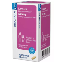 Biogaran - Yeast 50mg - Food Supplement for Adults - 40 capsules