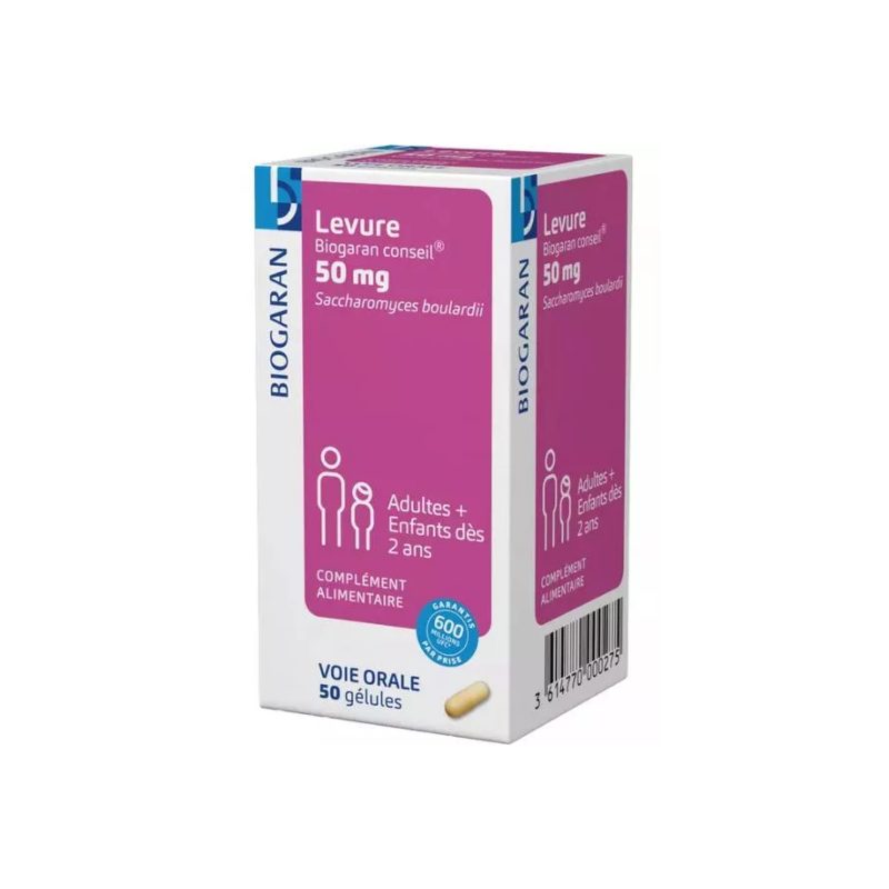 Biogaran - Levure 50mg - Complément Alimentaire Adultes  - 40 gélules