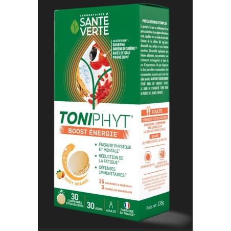 Toniphyt Boost - Tone Booster - Green Health - 30 effervescent tablets Sante verte