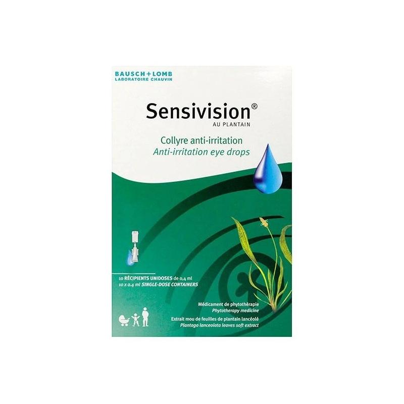 Collyre Anti-irritation - Sensivision au Plantain - Bausch+Lomb - 10 Unidoses